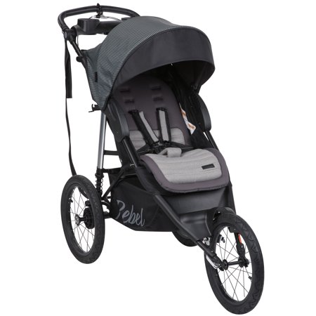 Monbebe Rebel Jogging Stroller, Gray and Black Pinstripe