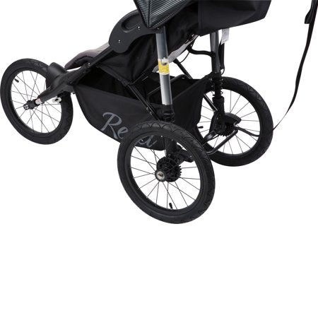 Monbebe Rebel Jogging Stroller with Gray and Black Pinstripe